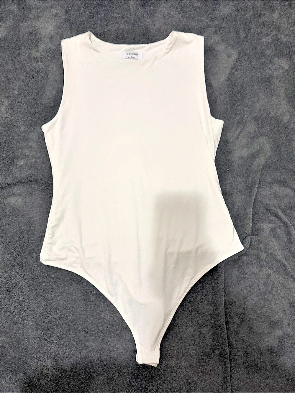 The Workshop Round Neck Sleeveless Bodysuit White Bodysuit